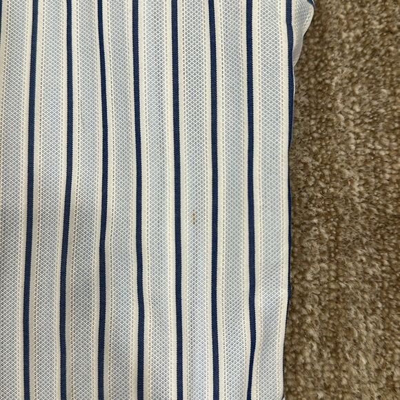 Tommy Bahama Button Front Stipe Blue White Longsleeve Shirt Men Size 17.5 32-33 - Picture 9 of 9
